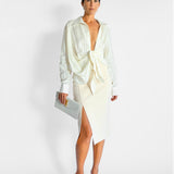 Neoprene Split Midi Skirt