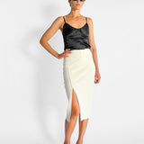 Neoprene Split Midi Skirt