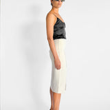 Neoprene Split Midi Skirt