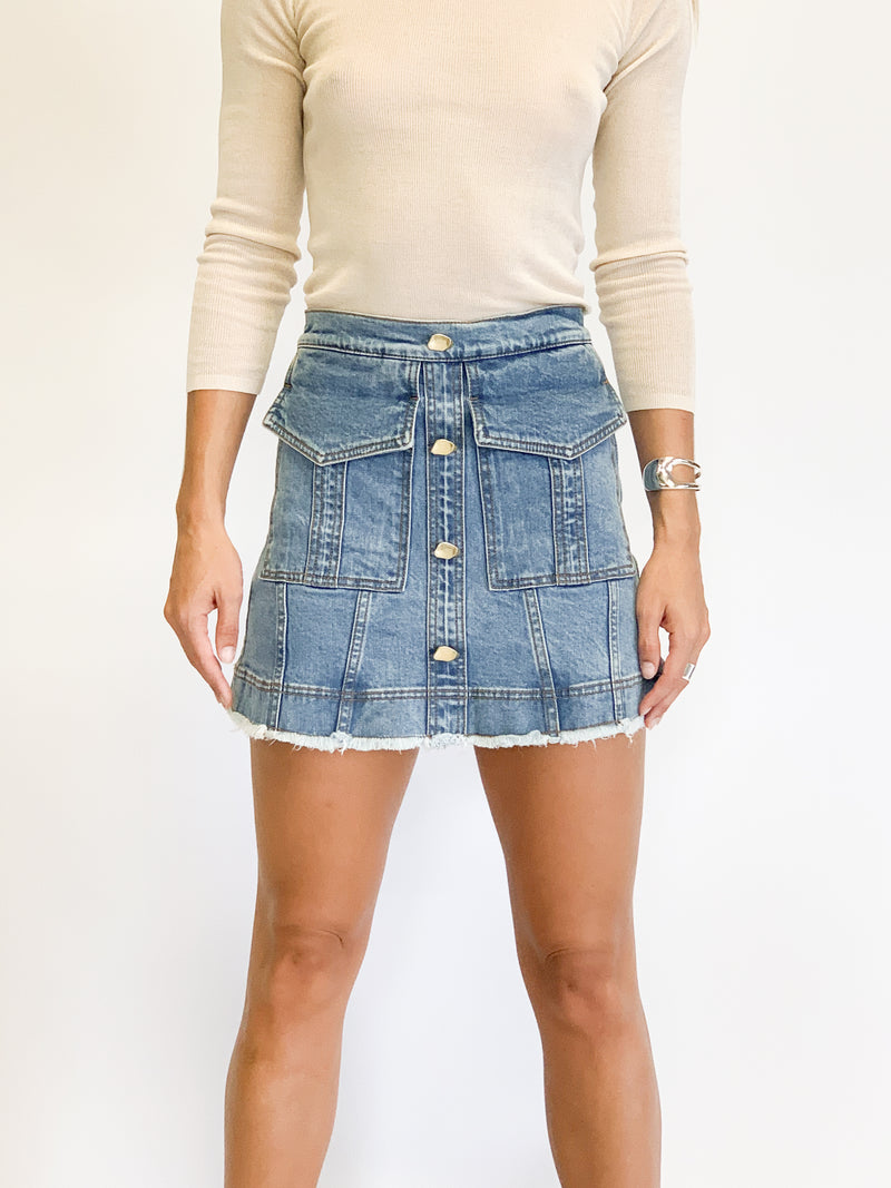 Mimosa Denim Pocket Skirt