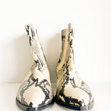 Frida Snakeskin Effect Ankle Boots