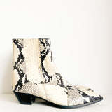 Frida Snakeskin Effect Ankle Boots