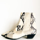 Frida Snakeskin Effect Ankle Boots