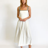 Lucia Pleated Linen Midi Dress