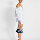 Cold Shoulder Satin Mini Dress