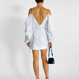 Cold Shoulder Satin Mini Dress