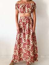 Valetta Off The Shoulder Crop Top And Maxi Skirt Set