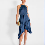 Silk Ruffle Midi Dress