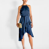 Silk Ruffle Midi Dress