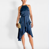 Silk Ruffle Midi Dress