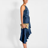 Silk Ruffle Midi Dress