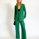 Floral Jacquard Jacket and Pants Set