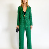 Floral Jacquard Jacket and Pants Set