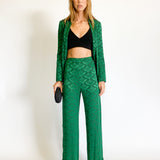 Floral Jacquard Jacket and Pants Set