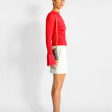 Bell Sleeve Ribbed Knit Top