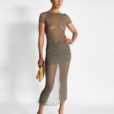 Sheer Midi Skirt & Top Set