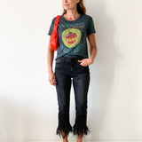 Feather-trim Jeans