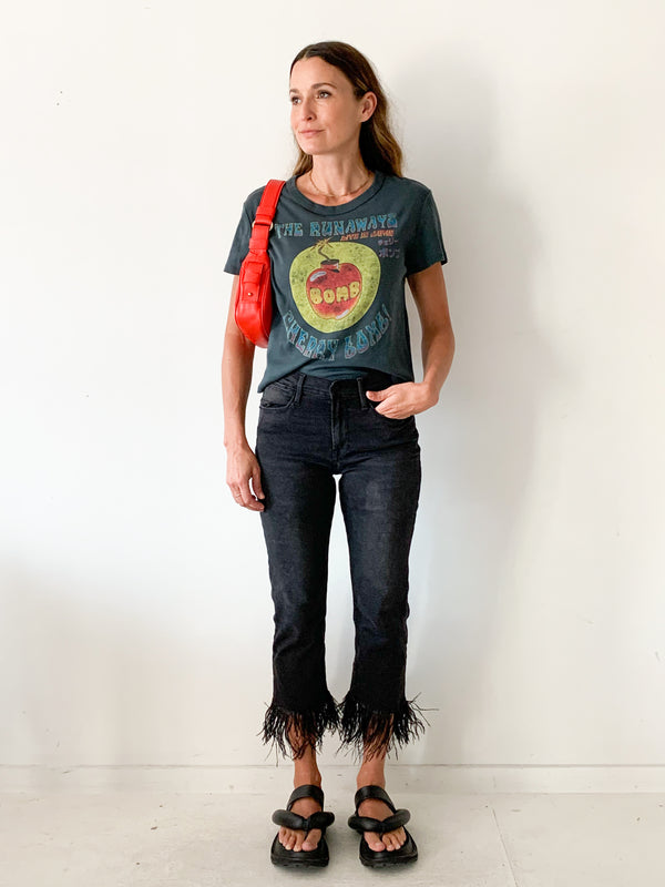 Feather-trim Jeans