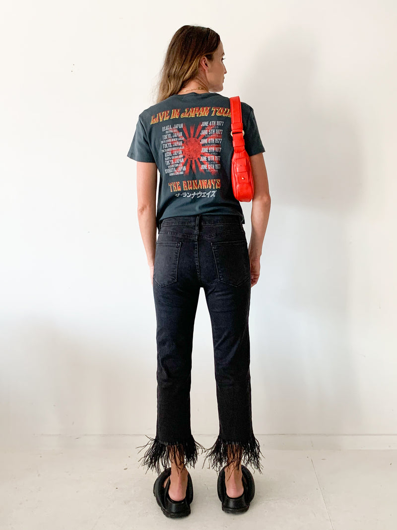 Feather-trim Jeans