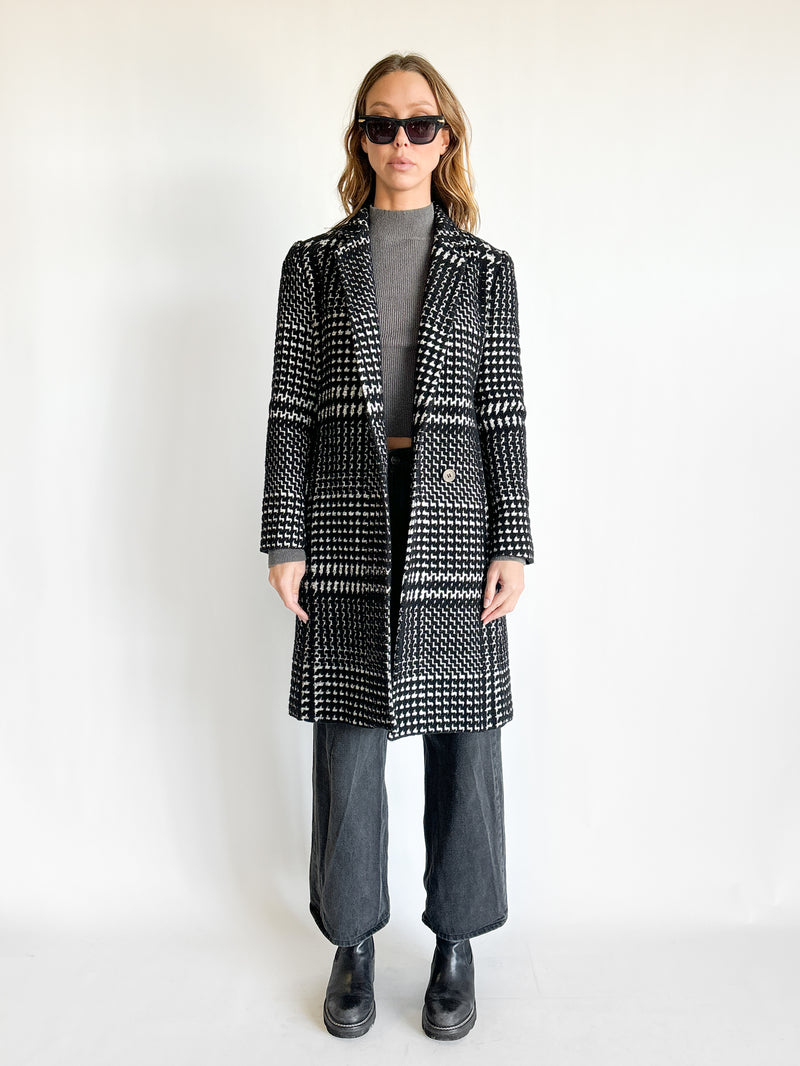 Wool Blend Double Breasted Coat