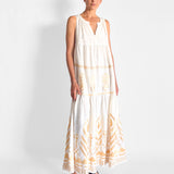 Sleeveless Feather Maxi Dress