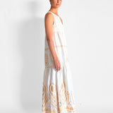 Sleeveless Feather Maxi Dress