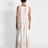 Sleeveless Feather Maxi Dress