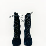 Velvet Lace Up Boots