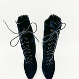 Velvet Lace Up Boots