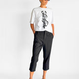 Pinstripe Cropped Tailored Pant