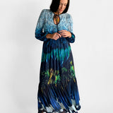 Tail Feather Chiffon Maxi Dress