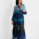 Tail Feather Chiffon Maxi Dress