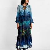 Tail Feather Chiffon Maxi Dress