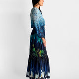 Tail Feather Chiffon Maxi Dress