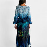 Tail Feather Chiffon Maxi Dress