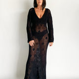 Serena Pointelle Knit Maxi Dress