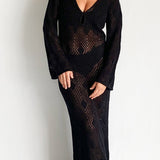 Serena Pointelle Knit Maxi Dress