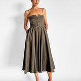 Sateen Resin Trim Dress