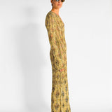 Open Knit Linen Silk Maxi Dress