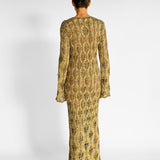 Open Knit Linen Silk Maxi Dress