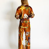 Abstract Print Longline Shirt and Pant Set