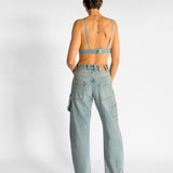 Triangle Logo Denim Bralette