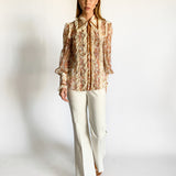 Lucky Lace Collar Silk Blouse