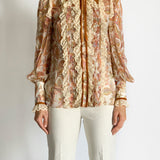 Lucky Lace Collar Silk Blouse