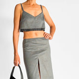 Wool Mini Skirt and Cami Top Set
