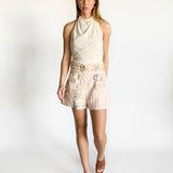 Moonshine Belted Patchwork Shorts