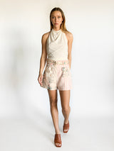 Moonshine Belted Patchwork Shorts