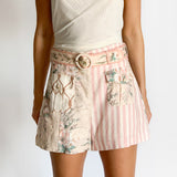 Moonshine Belted Patchwork Shorts