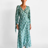 Luna Silk Floral Wrap Dress