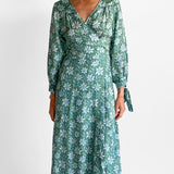 Luna Silk Floral Wrap Dress